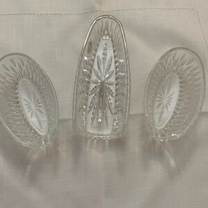 Princess House 24% lead crystal flatware holders set